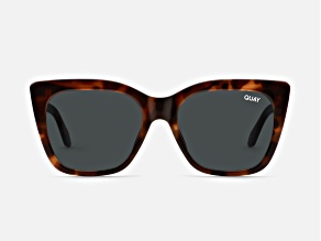 Quay Tag Me Tortoise Square Frame / Smoke Lenses Sunglasses