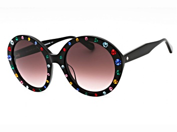 Picture of Kate Spade Zya Black Multi Color Round Frame / Brown Lenses Sunglasses