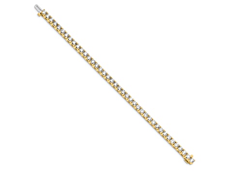 14K Yellow Gold 9.00 ct. Colorless Moissanite 4 Prong Tennis Bracelet