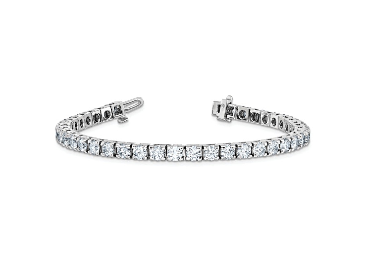 Rhodium over 14K White Gold 9.00 ct. Colorless Moissanite 4 Prong Tennis Bracelet