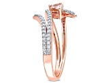 0.37ctw Morganite And 0.25ctw Diamond Accent 10k Rose Gold Ring