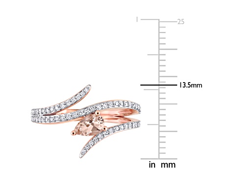 0.37ctw Morganite And 0.25ctw Diamond Accent 10k Rose Gold Ring