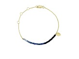 14k Yellow Gold Blue Sapphire Beaded Bracelet