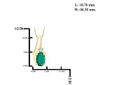 Green Emerald 14K Gold Over Sterling Silver Pendant with Chain 0.30ctw
