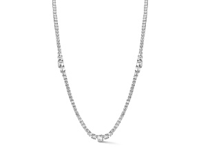 Rachel Zoe Rhodium Over Brass Cubic Zirconia Graduated Tennis Necklace