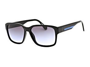 Calvin Klein Men's Black Rectangular Frame / Gray Violet Gradient Lenses Sunglasses
