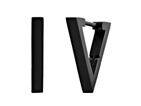 Black Stainless Steel Triangle Huggie Hoop Earrings