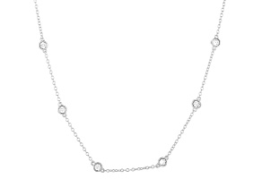 Diamond Accent Rhodium Over Sterling Silver In the Loop Chain Necklace