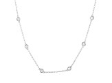 Diamond Accent Rhodium Over Sterling Silver In the Loop Chain Necklace
