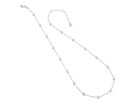 Diamond Accent Rhodium Over Sterling Silver In the Loop Chain Necklace