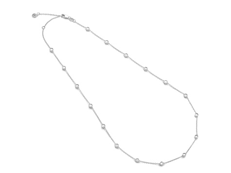 Diamond Accent Rhodium Over Sterling Silver In the Loop Chain Necklace