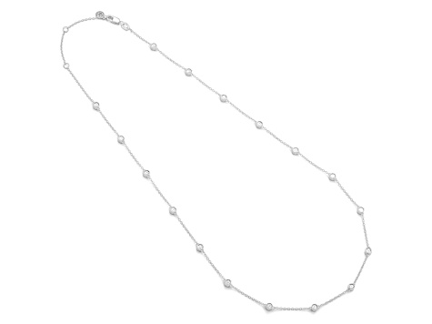 Diamond Accent Rhodium Over Sterling Silver In the Loop Chain Necklace