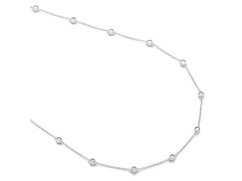 Diamond Accent Rhodium Over Sterling Silver In the Loop Chain Necklace