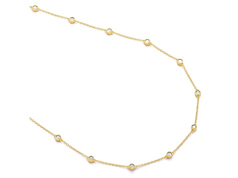 Diamond Accent 14K Yellow Gold Over Sterling Silver In the Loop Chain ...
