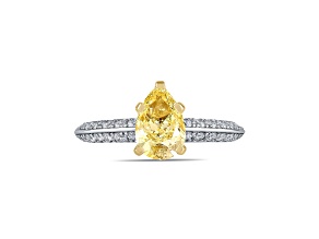 Yellow and White Lab-Grown Diamond 14k White and Yellow Gold Solitaire Ring 2.00ctw