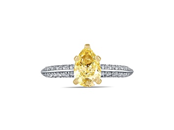 Picture of Yellow and White Lab-Grown Diamond 14k White and Yellow Gold Solitaire Ring 2.00ctw