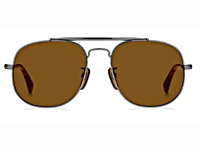 David Beckham Aviator Ruthenium Frame Sunglasses with Brown Lenses