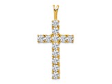 14K Yellow Gold A Diamond Latin Cross Pendant