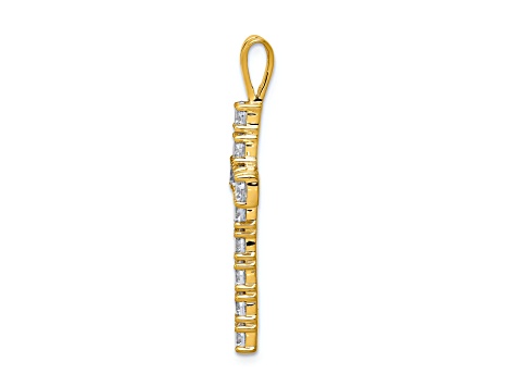 14K Yellow Gold A Diamond Latin Cross Pendant