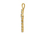14K Yellow Gold A Diamond Latin Cross Pendant