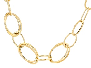 Judith Ripka Verona 14k Gold Clad Oval Link 20" Necklace