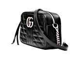 Gucci Small GG Marmont in Black with Silver Tone Hardware Zipper Closure Handbag