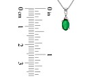 0.35ctw Oval Emerald and Round Diamond Accent Pendant in 14k White Gold