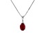 0.55ctw Oval Ruby and Round White Diamond Accent Pendant in 14k White Gold