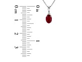 0.55ctw Oval Ruby and Round White Diamond Accent Pendant in 14k White Gold