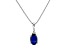 0.40ctw Oval Blue Sapphire and Round White Diamond Accent Pendant 14k White Gold