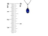 0.40ctw Oval Blue Sapphire and Round White Diamond Accent Pendant 14k White Gold