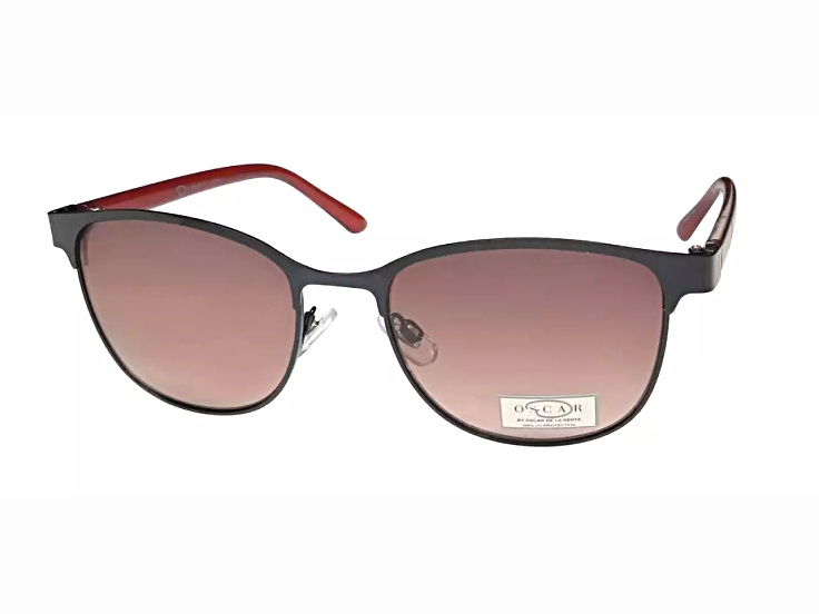 OSCAR by Oscar de la Renta Black Cat Eye Frame / Brown Gradient Lenses Sunglasses