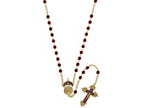 Symbols Of Faith Gold Tone Base Metal Colored Bead Enamel "King of Kings" Rosary