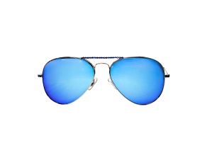 Blue Crystal Aviators Sunglasses