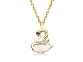 Kids Swan Pendant In 14K Gold Over Brass