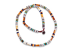 Silver Treasures by Samuel B. Spiny Oyster, Lapis, Turquoise, Wampum Shell Beaded Necklace