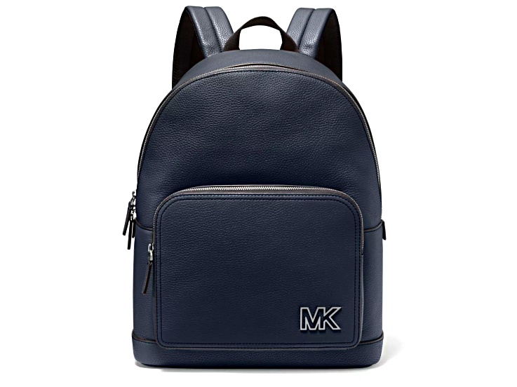 Michael Kors Cooper Large Pebbled Leather Backpack in Navy