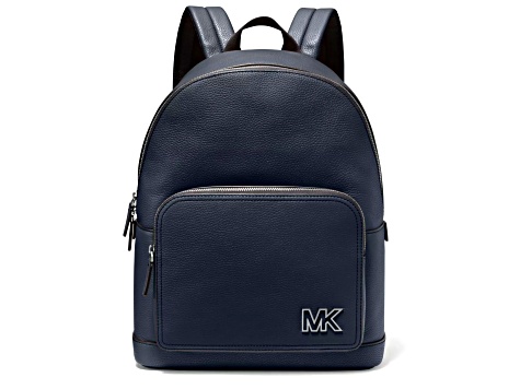 Michael Kors Cooper Large Pebbled Leather Backpack in Navy
