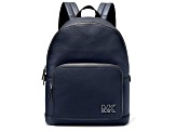 Michael Kors Cooper Large Pebbled Leather Backpack in Navy
