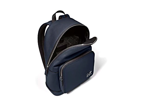 Michael Kors Cooper Large Pebbled Leather Backpack in Navy
