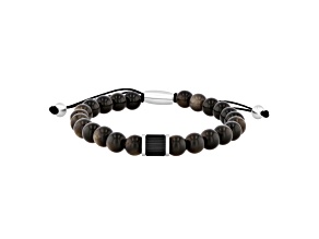 Stainless Steel Golden Obsidian Bead Bracelet