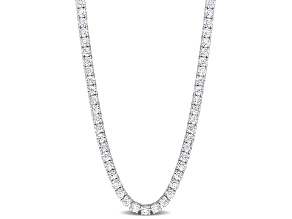 26 1/2 CT DEW Created Moissanite Tennis Necklace in Sterling Silver, 17"