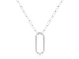Moissanite Sterling Silver Bar Necklace