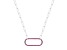 Ruby Sterling Silver Bar Necklace
