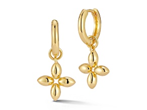 Rachel Zoe 14K Gold Over Brass Clover Charm Hoop Earrings