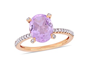 Rose de France and Diamond 10K Rose Gold Ring 2.47ctw