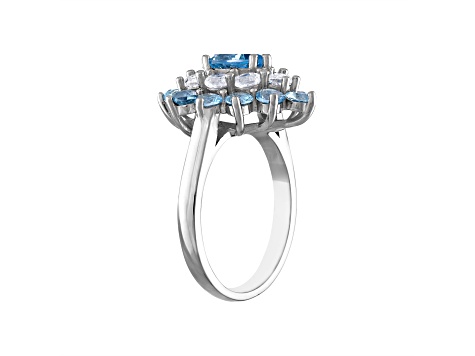 Swiss Blue Topaz Sterling Silver Ring 3.44ctw
