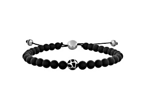 Stainless Steel Matte Onyx Bead Bracelet