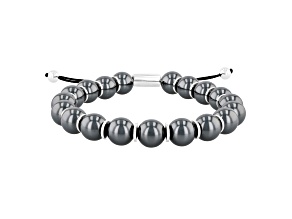 Hematite Bead and Stainless Steel Bolo Bracelet