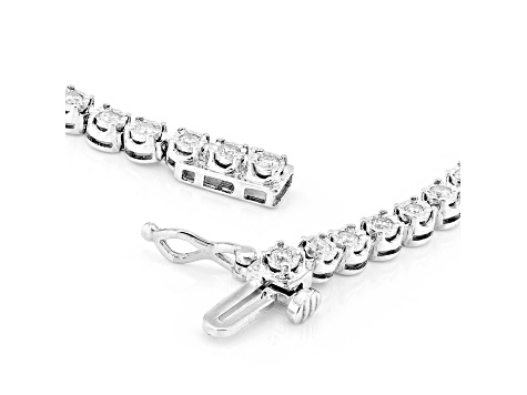 White Lab-Grown Diamond F-G SI Rhodium Over Silver Bracelet 1.00ctw